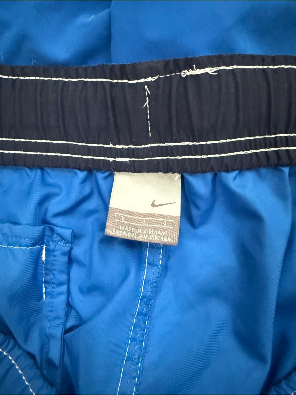 Nike Royal Blue Swim Cargo Shorts with White Accents - Picture 4 of 4